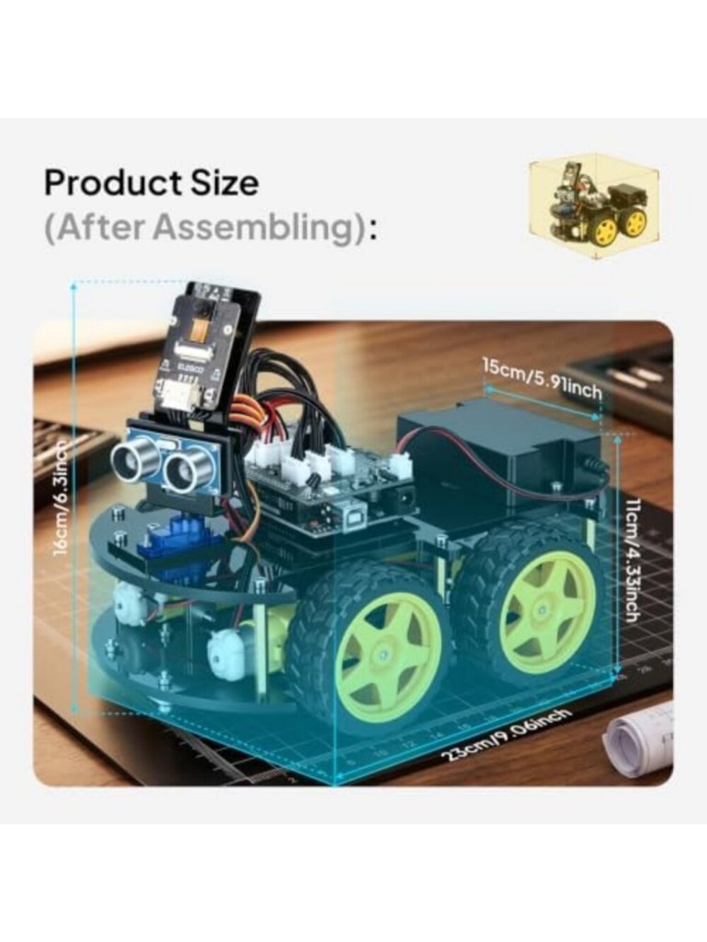 Smart Robot Car Kit V4 with Camera, Arduino Compatible, DIY STEM Project - Picture 4 of 6